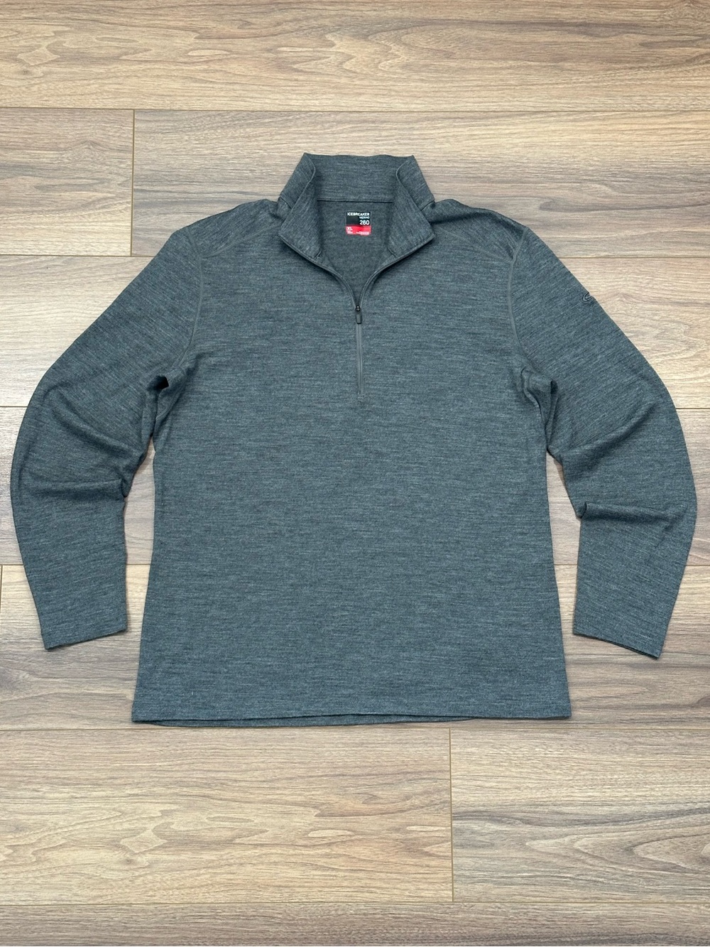 Icebreaker 260 Merino Wool 1/4 Zip in Gray Size XL